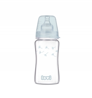LOVI Dojčenská fľaša sklo Diamond Glass 250ml 3m+ BOTANIC