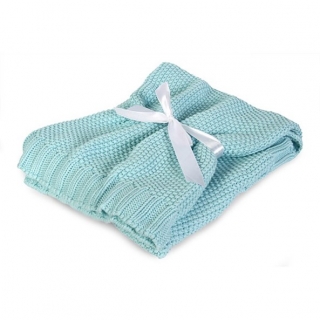 BABY MATEX Pletená detská deka v jednofarebnom prevedení. Zo 100% bavlny! MENTOL